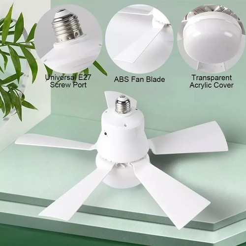 1x E27 Modern Ceiling Fan With LED Light Bedroom Livingroom LED Fan Lamp ☊ - Picture 19 of 26