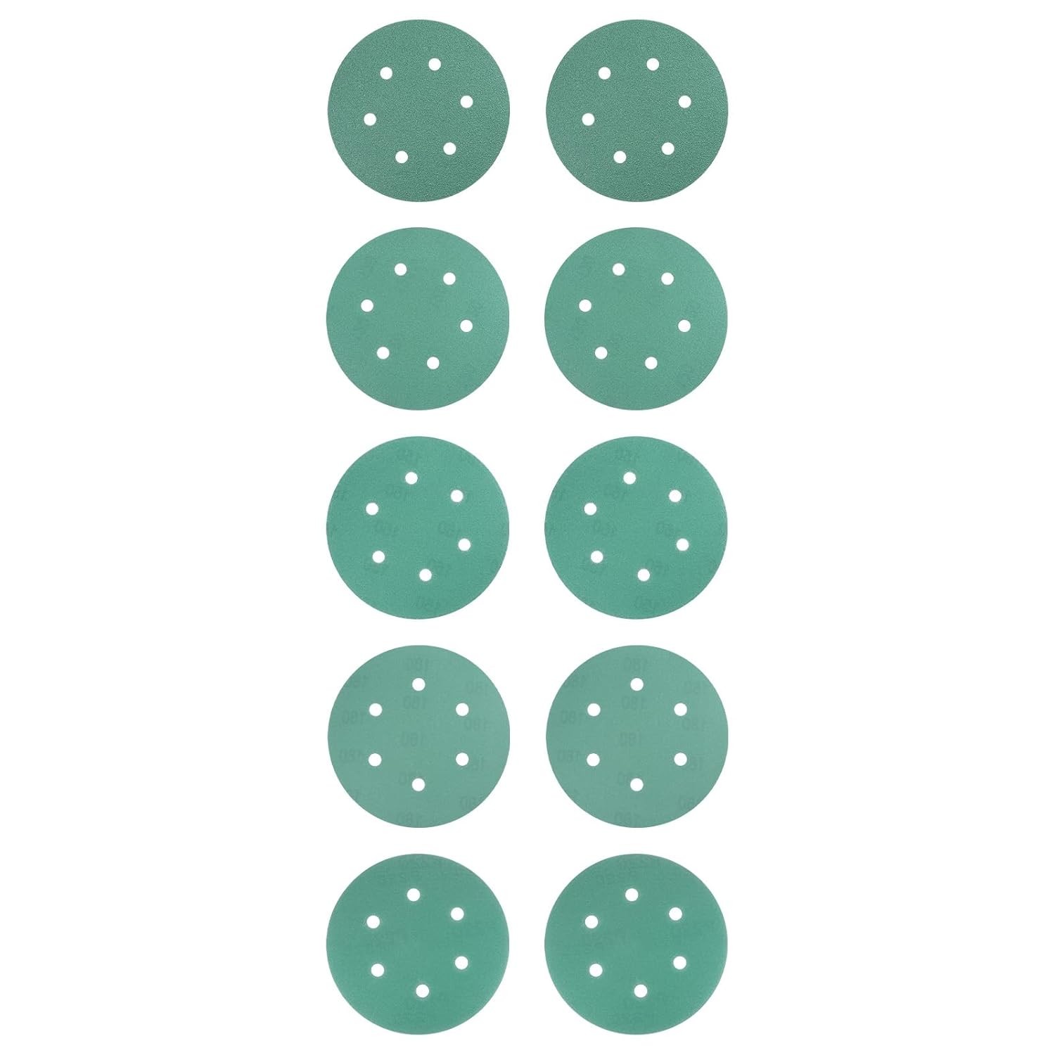 6In 50pcs Green Film Sanding Discs 1000Grit 6 Hole Round Aluminum Oxide For Wood