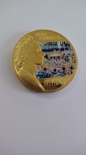 Rare 2014 Queen Elizabeth II 24K Gold Plated Guernsey Proof 50p Coin & Capsule