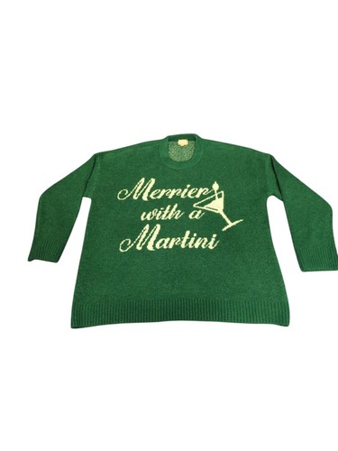 Show Me Your Mumu Holiday Sweater Merrier With A Martini Green Size S Oversized - Picture 5 of 21
