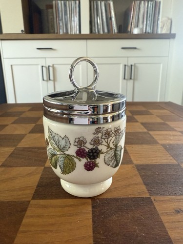 Vintage Royal Worcester Porcelain Egg Coddler England Lavinia Berries Flowers