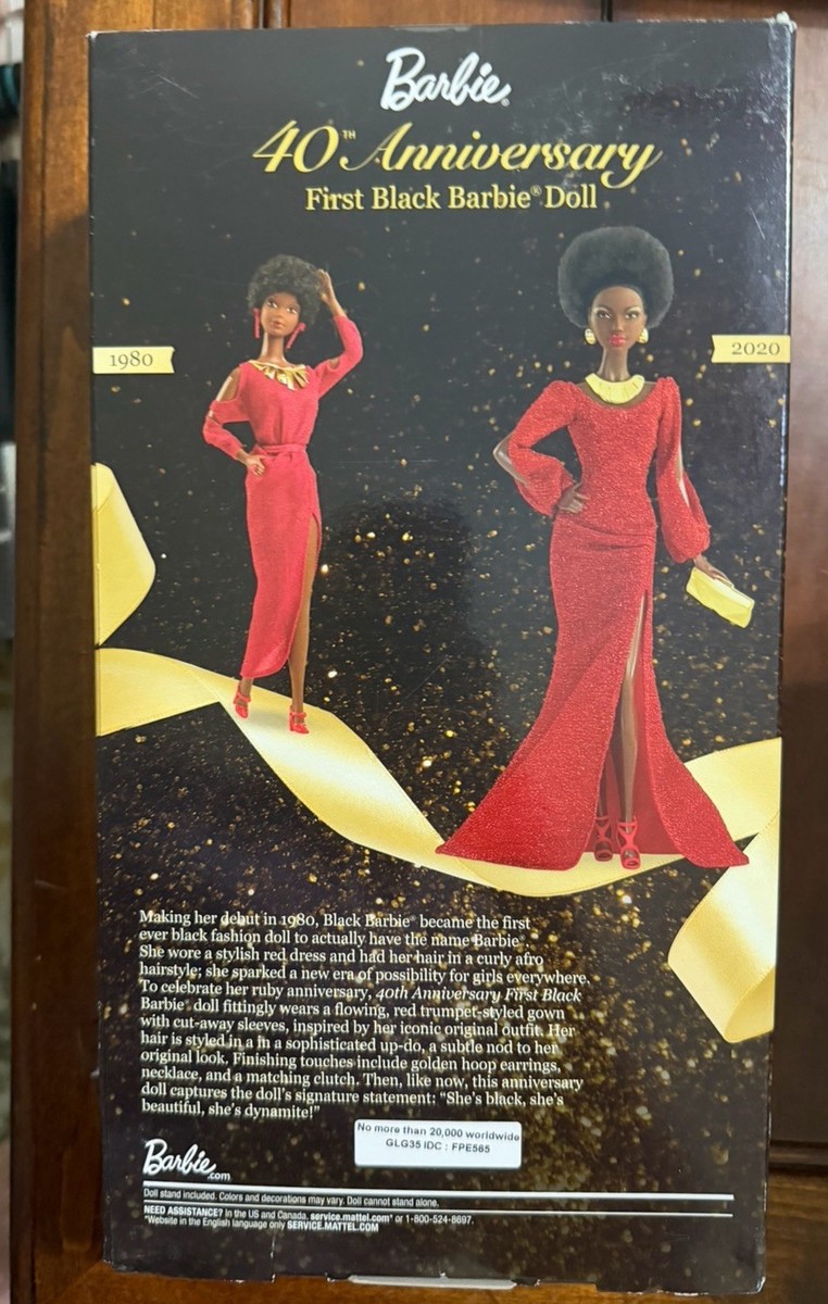 Mattel GLG35 First Black Barbie 40th Anniversary Signature Doll