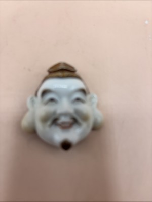Japanese Toshikane Ebisu Porcelain Immortal God Vintage Pin Mint !
