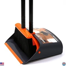 Broom and Dustpan Set with 52" Long Handle for Home Kitchen Office Use