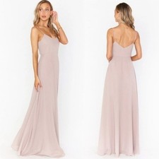 Show Me Your MuMu Faith Maxi Dress Dusty Blush Pink Chiffon Bridesmaid Large