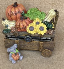 Boyds Bears 2014 Ashton  s Harvest Wagon with Pumpkin McNibble NIB 1E/1420