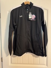 Under Armour Womens Rival Knit Warm Up Jacket Full Zip Black Size Large BTR Logo