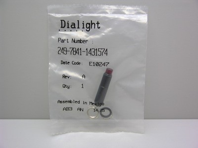 2 Dialight 249-7841-1431-574 Red Neon 105-125V AC-DC Panel Mount Indicators 3/8''