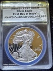 2014 W AMERICAN SILVER EAGLE ANACS PF70DCAM FDOI LIMITED EDITION #0661 PRISTINE