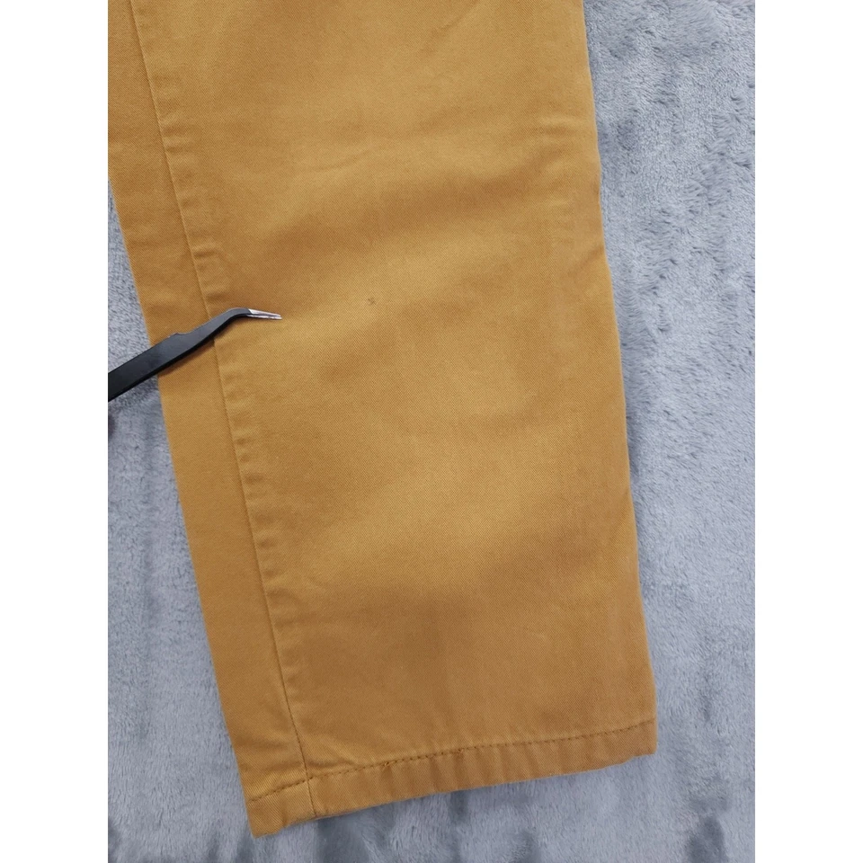 Pantalones de pierna cónica plisados tiro alto Woolrich vintage talla 12 amarillo tostado preppy Foto 2 de 4