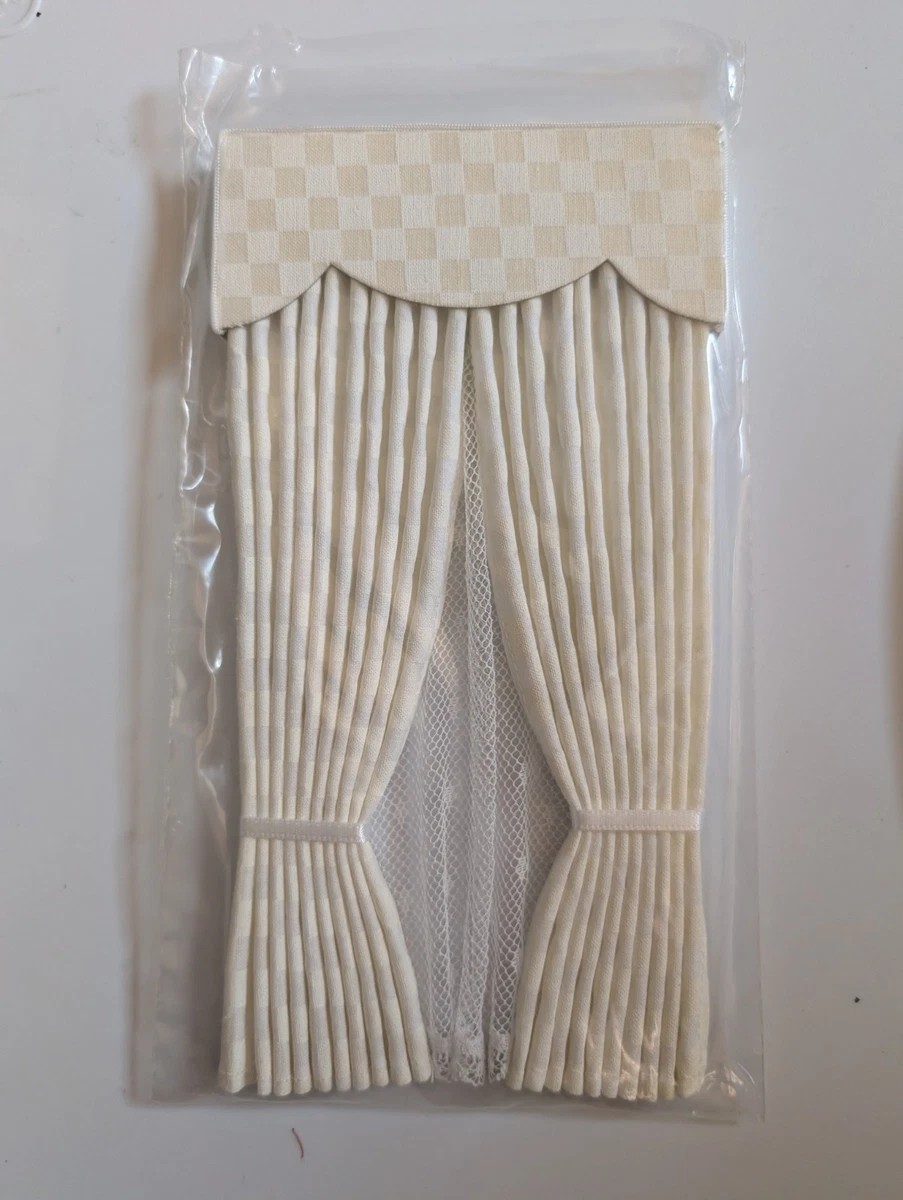 1:12 Scale Dollhouse Curtain Tie Back Set - Miniature Cream Cabin Window Accessories - View #6