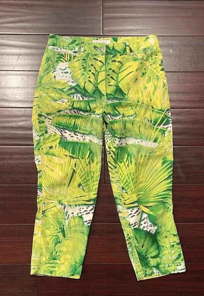 Escada tropical capris green pants vacation