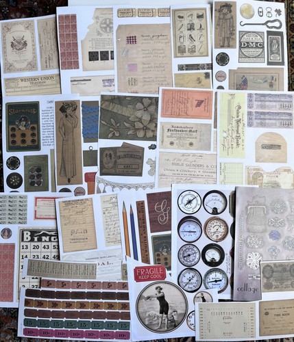 Vintge Collage Ephemera Papers Art Junk Journal Lot