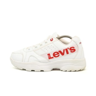 Levi's Damen SOHO Schuh weiß Leder Low-Top gepolstert Sneaker EU 38