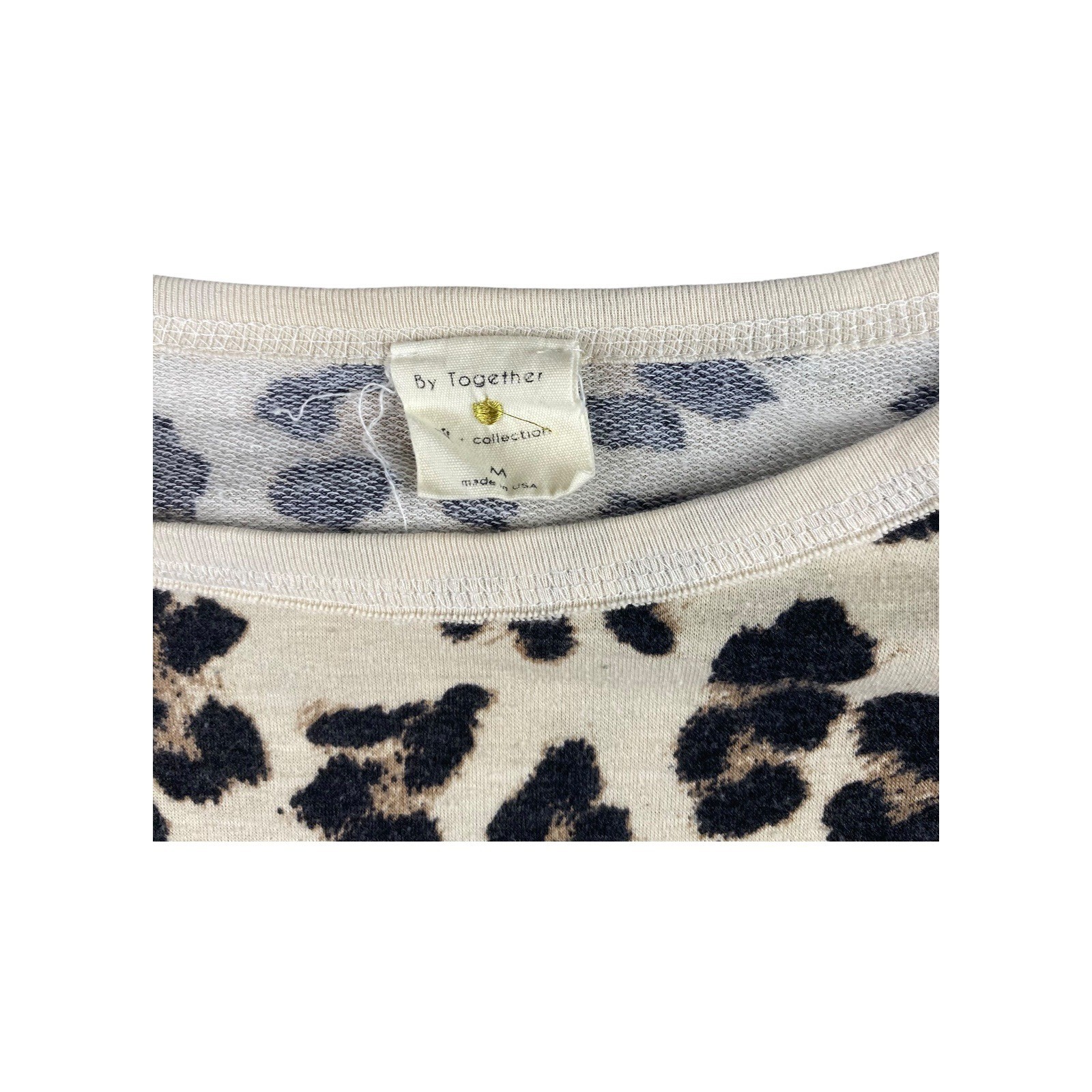 By Together Leopard Print Sweatshirt Crewneck Long Sleeve Pullover Top Size M image 3