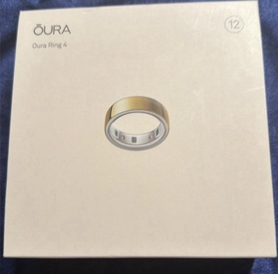 Oura Ring 4 Gold Titanium Activity Tracker Size 12 w/ Charger Dock & USB Cable