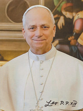 PAPA LEONE XIV. FOTO FIRMATA A MANO 17,6 cm x 13 cm