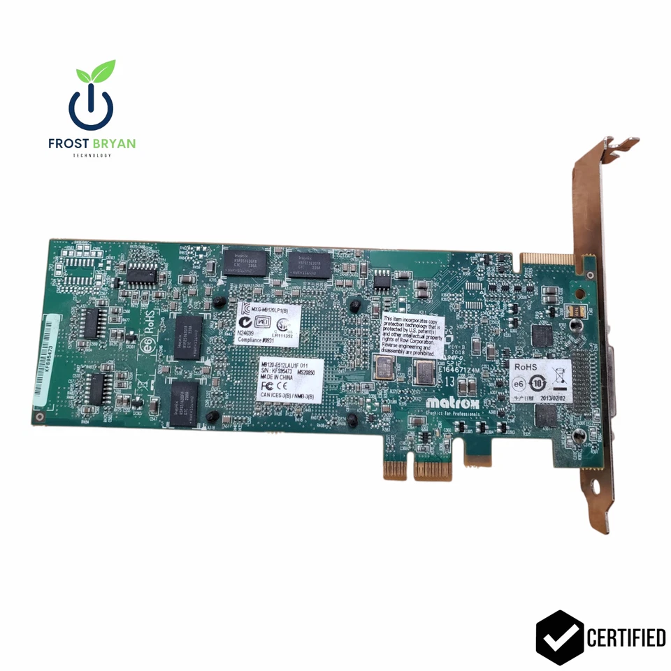 Rare Matrox M9120-E512LAU1F 512MB GDDR2 PCIE x1 Graphics Card Tested Working - Image 2 of 4