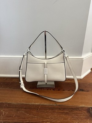DKNY Seth Shoulder Bag White Faux Leather