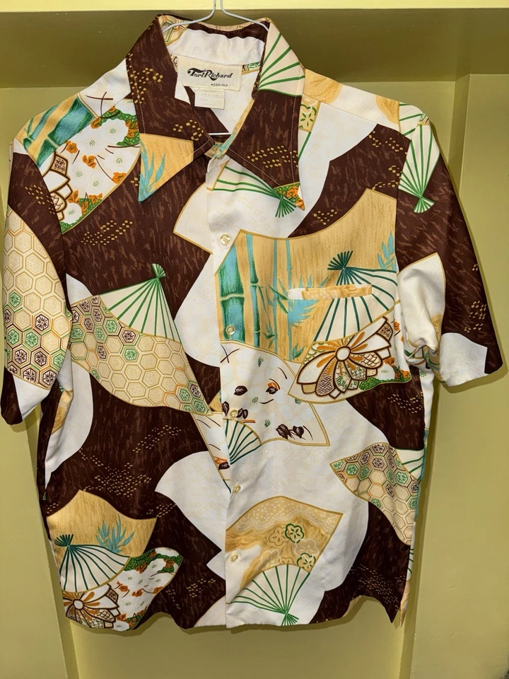 Camisa Honolulu manga curta multicolorida poliéster amarelo poliéster Vgte Tori Richards G - Imagem 2 de 4