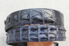 Dark Blue Genuine CROC Leather Skin Men's Belt - W 1.5''