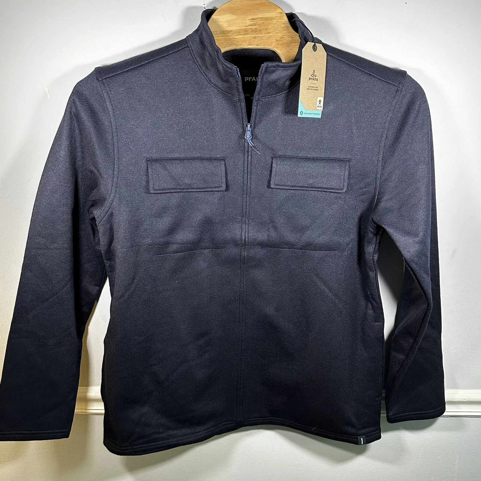 PRANA Brookland Sweater Jacket Mens XL Shacket Nautical Blue NWT $129