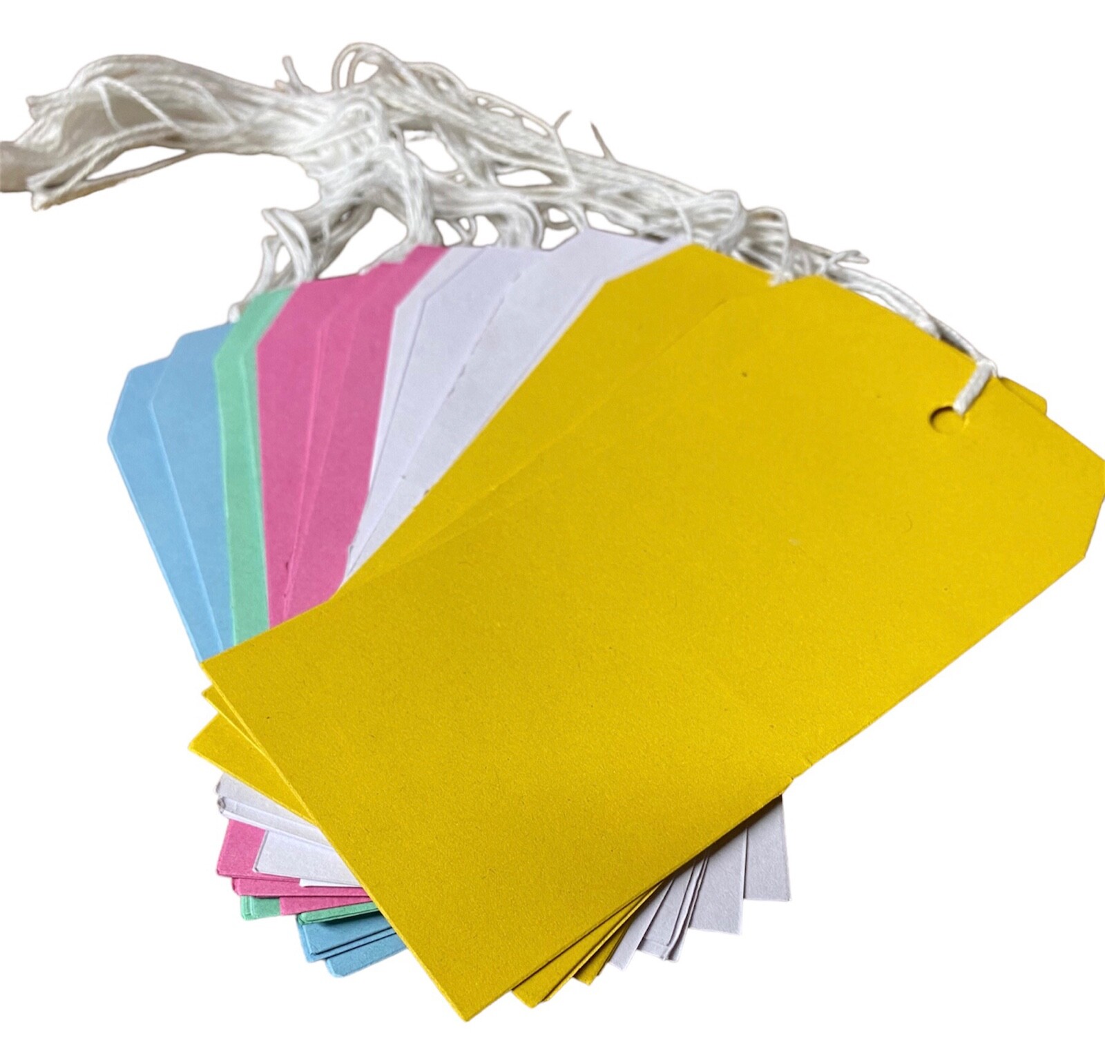 30Pcs LARGE CARD LUGGAGE Gift TAGS & String Blank Tie On Labels Travel
