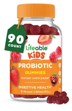 Lifeable Probiotic for Kids - Great Tasting Berry Flavor Gummy - 90 Count