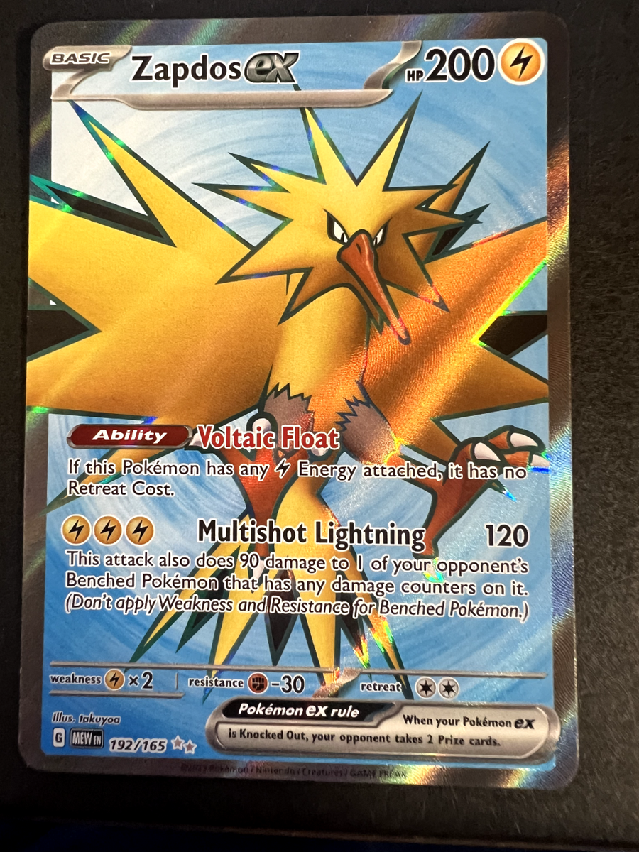 zapdos full art pokemon card ex 192/165 Scarlet & Violet 151 NM Celebrate the legacy of your favorite tabletop game with this Zapdos EX 2023 Pokemon 151 Special Illustration Rare #202 CGC Authenticated 9.5 Card Zapdos ex CG Full Art