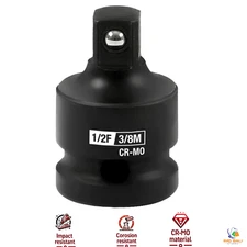 1/2" to 3/8" Impact Socket Adapter and Reducer CR-MO Corrosion Resistant