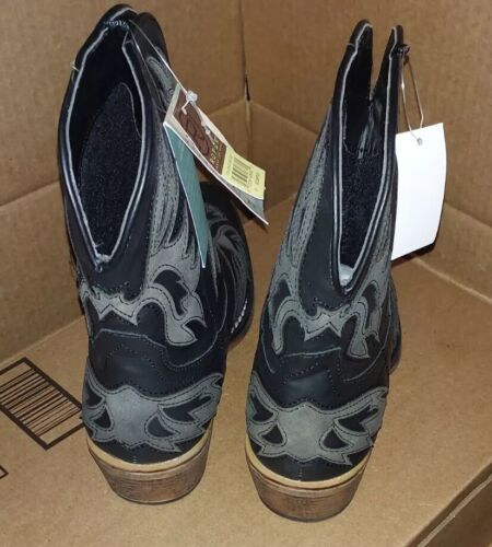 Roper Amelia Snip Toe Cowboy Booties Womens Black Casual Boots 09-021-1567-2113 - Picture 10 of 10