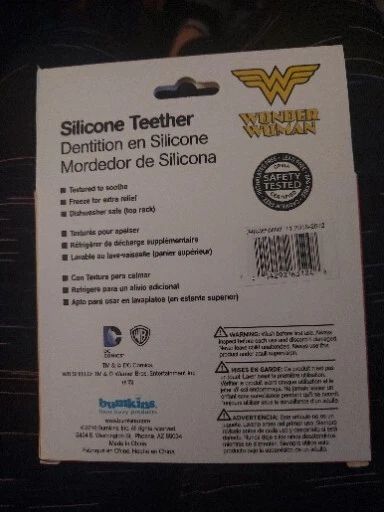 Bumkins Silicone Teether WonderWoman BPAFree Teething Relief-CPSIA Certified NEW - Image 2 of 2
