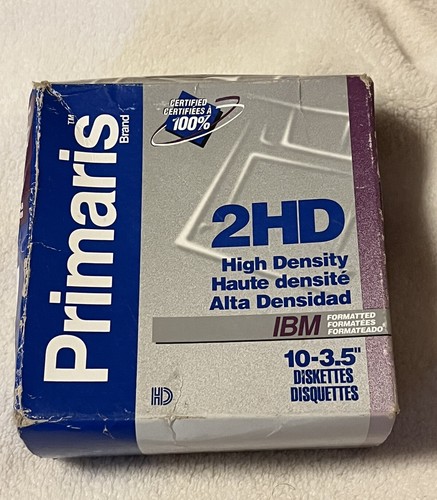 Primaris 2HD 3.5" Disks Diskettes 1.44MB 10-Pack IBM formatted NEW Sealed!