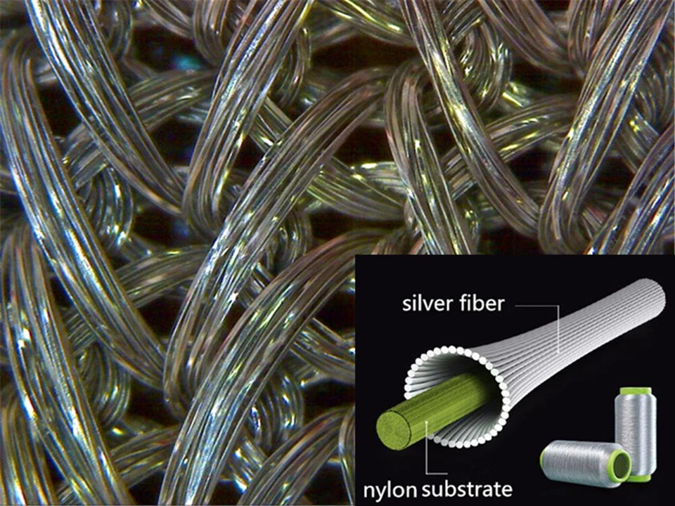 EMI/EMF/Radiation/Microwave Shielding Fabric-Silver Fiber Ripstop for Clothes - Image 4 of 4