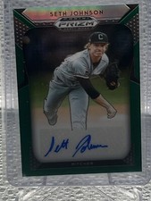 2019 Panini Prizm Draft Picks SETH JOHNSON Green Refractor Phillies .  Auto