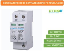 SCARICATORE DI SOVRATENSIONE FOTOVOLTAICO TIPO 2 T2 D 2P DC 1000V 3.5KV 20KA