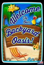 WORLDS GREATEST SIGNS! METAL SIGN 8X12 OASIS TIKI BAR POOL HOT TUB BEACH DECOR
