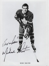 Mike Walton Autographed Signed RARE Maple Leafs Team Issued Photo NHL - w/COA