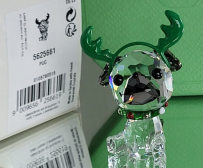 Swarovski Holiday Cheers Mops Welpe Christmas Pug Carlino Puppy 5625661 NEU 2022