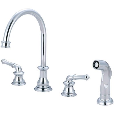 Pioneer Faucets Standard Kitchen Faucet w/ Side Sprayer 2-Handle ...