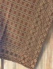 New Primitive CHOCOLATE BROWN RUST COVERLET THROW Tablecloth or Blanket