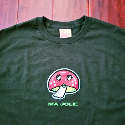 NEW Ma Jolie ''My Pretty Girl'' Ms. Shroom Forest Green Tee Mens Med / Womens LG