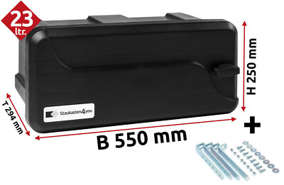 Staukasten, Staubox, Gurtkiste - Daken B550 x H250 x T294mm inkl. Halter 190240V
