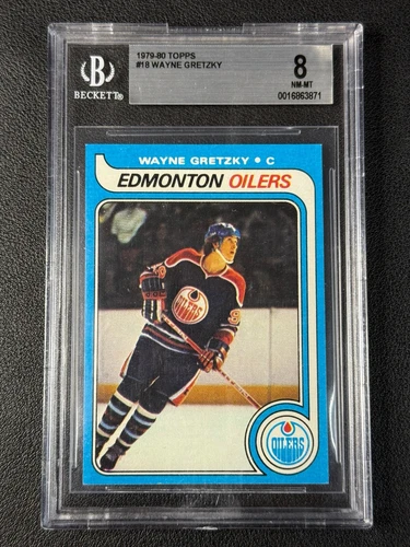 WAYNE GRETZKY BGS BVG 8 1979-80 TOPPS HOCKEY #18 OILERS ROOKIE CARD RC NM-MT HOF