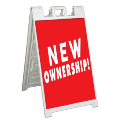 NEW OWNERSHIP! Signicade 24x36 Aframe Sidewalk Sign Banner Decal NEW MANAGEMENT