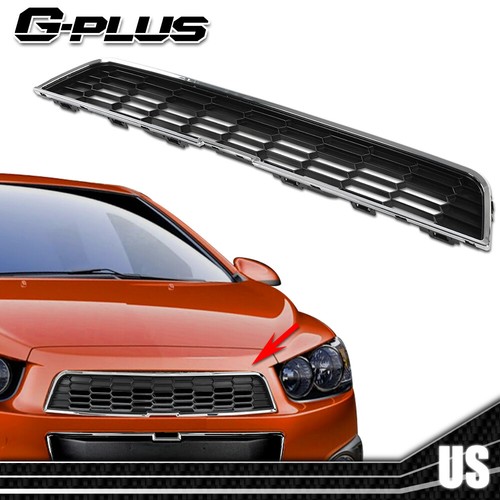 Front Bumper Upper Grille Grill Chrome & Black Fit For Chevrolet Sonic 2012-2016 - Picture 9 of 9