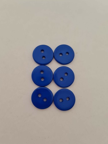6 royal blue resin buttons 12.7 mm