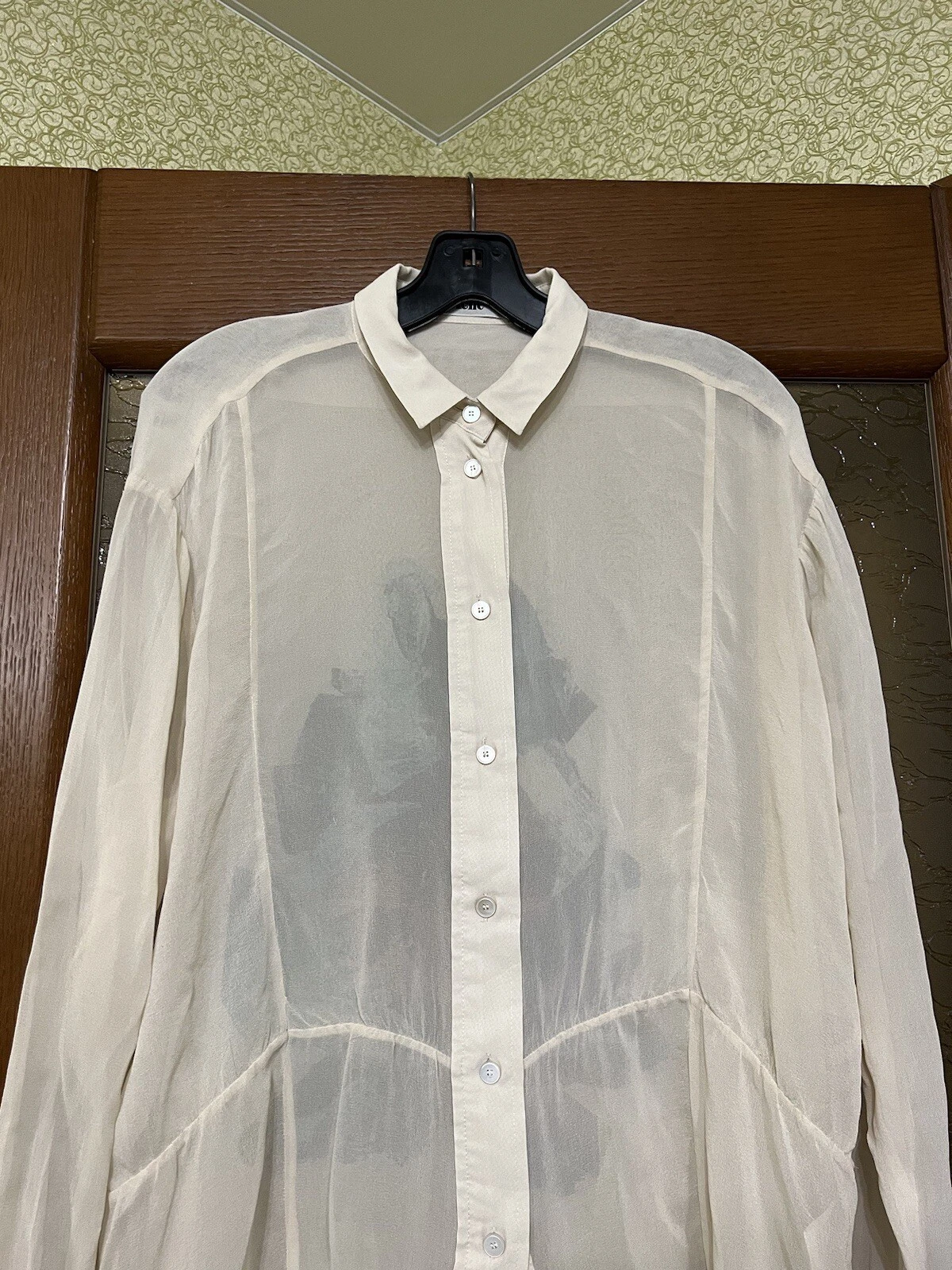 RARA CAMICIA BLUSA ACNE STUDIOS VINTAGE IMMAGINE CRISTALLO DONNA 100% SETA BOTTONI 38