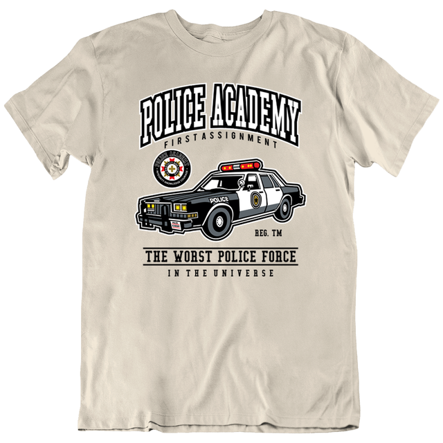 Police Academy TShirt Mens Tee Retro Classic Movie Comedy 80s Gift New