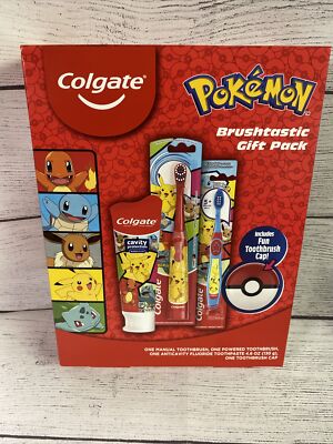 Colgate Pokémon Gift Pack Manual Electric Toothbrush FAST FREE SHIPPING!!!!